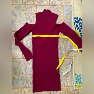 Shoulder cut out cold shoulder sweater dress